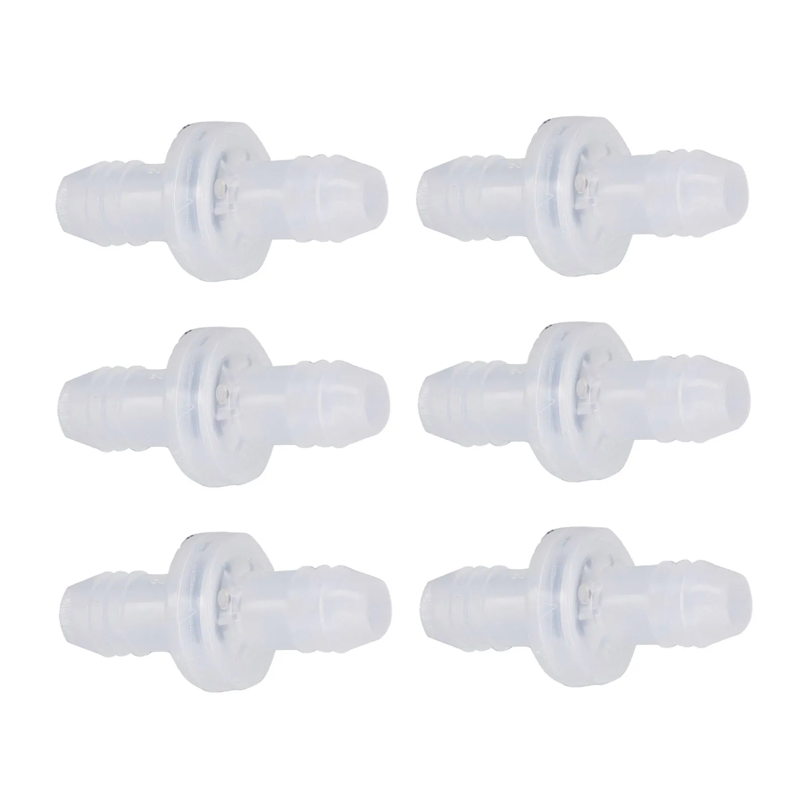6Pcs CDPV6 Check Valve Plastic Non Return 1 Way Inline Valve for Liquid and Gas 3/8inch 10MM Interface Diameter