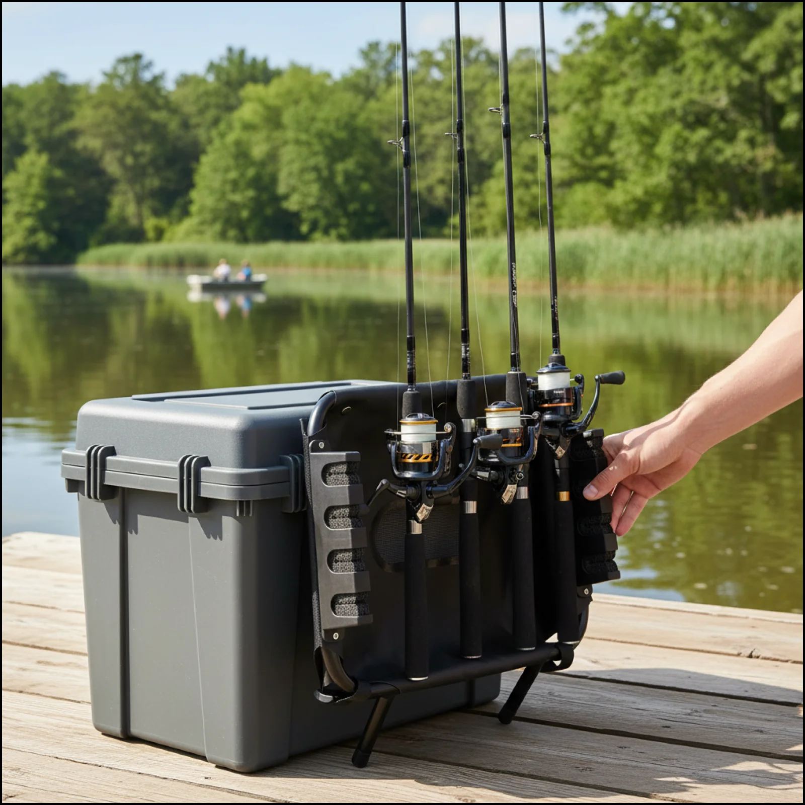 

Adjustable Fishing Rod Storage Rack Lightweight Stand Self Draining Basket Support for Outdoor and Boat