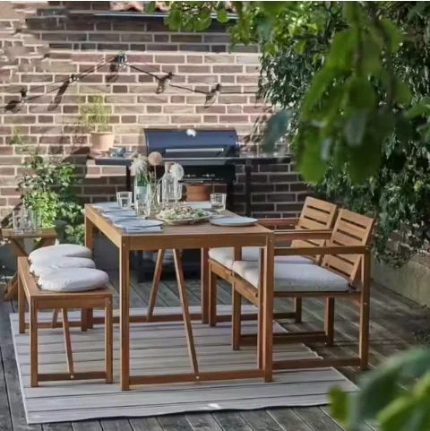 I  Well Beauty New Arrival Outside Wooden Furniture Resort Restaurant Patio Dining Wood Garden Outdoor Table