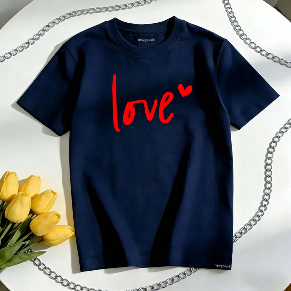 الحب هايت عيد الحب زوجين تي شيرت امرأة رجل عادية القطن الجرافيك تي شيرت س الرقبة قميص للجنسين الكبار قصيرة الأكمام