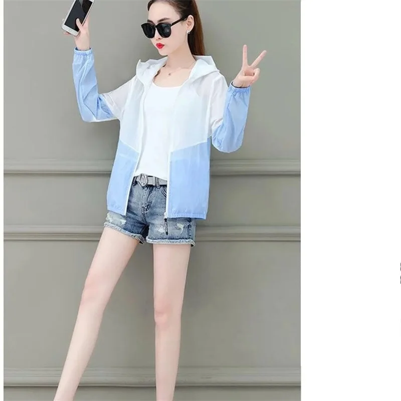 Odzież Kurtki Letnie damskie wiatrówki Szybkoschnąca wodoodporna koszulka rowerowa z filtrem przeciwsłonecznym Lekka, oddychająca