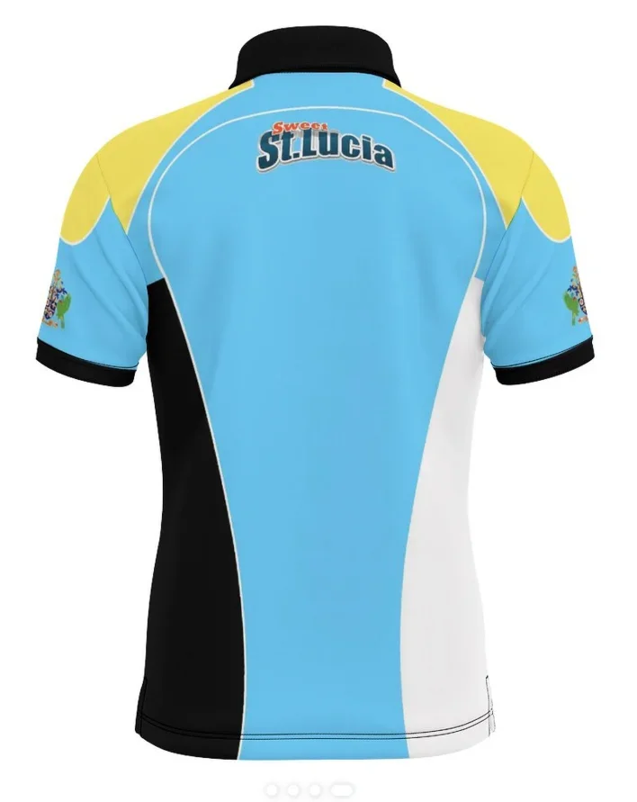 Saint Lucia 3D printed polo shirt personalized customization Tops