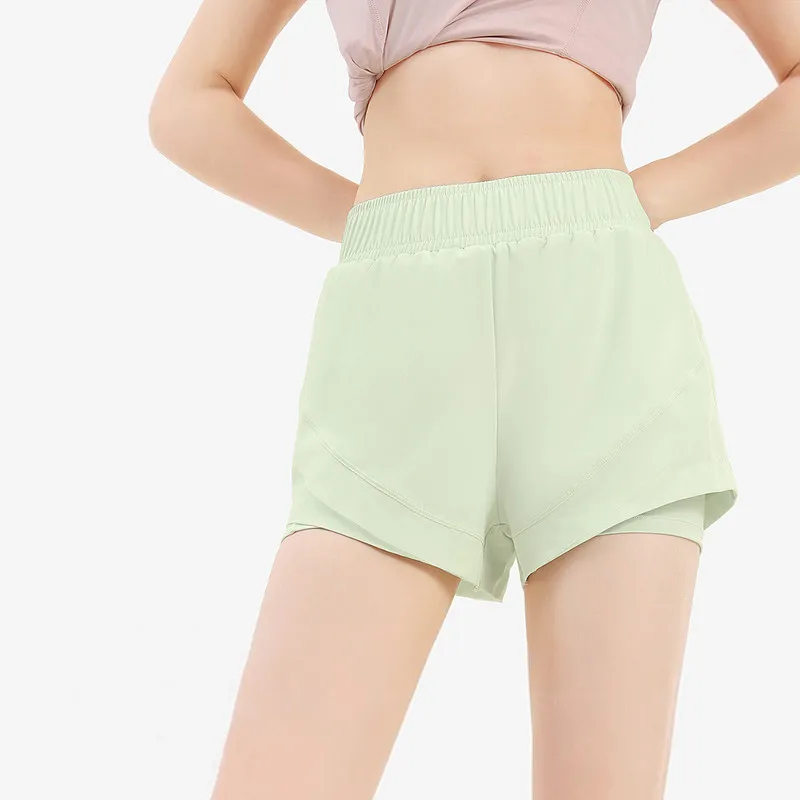 GOLDEN CAMEL Running Shorts Women Yoga Pants Fake 2pcs Sports Gym Shorts Quick-Dry Fitness Breathable Workout Shorts for Women image 2