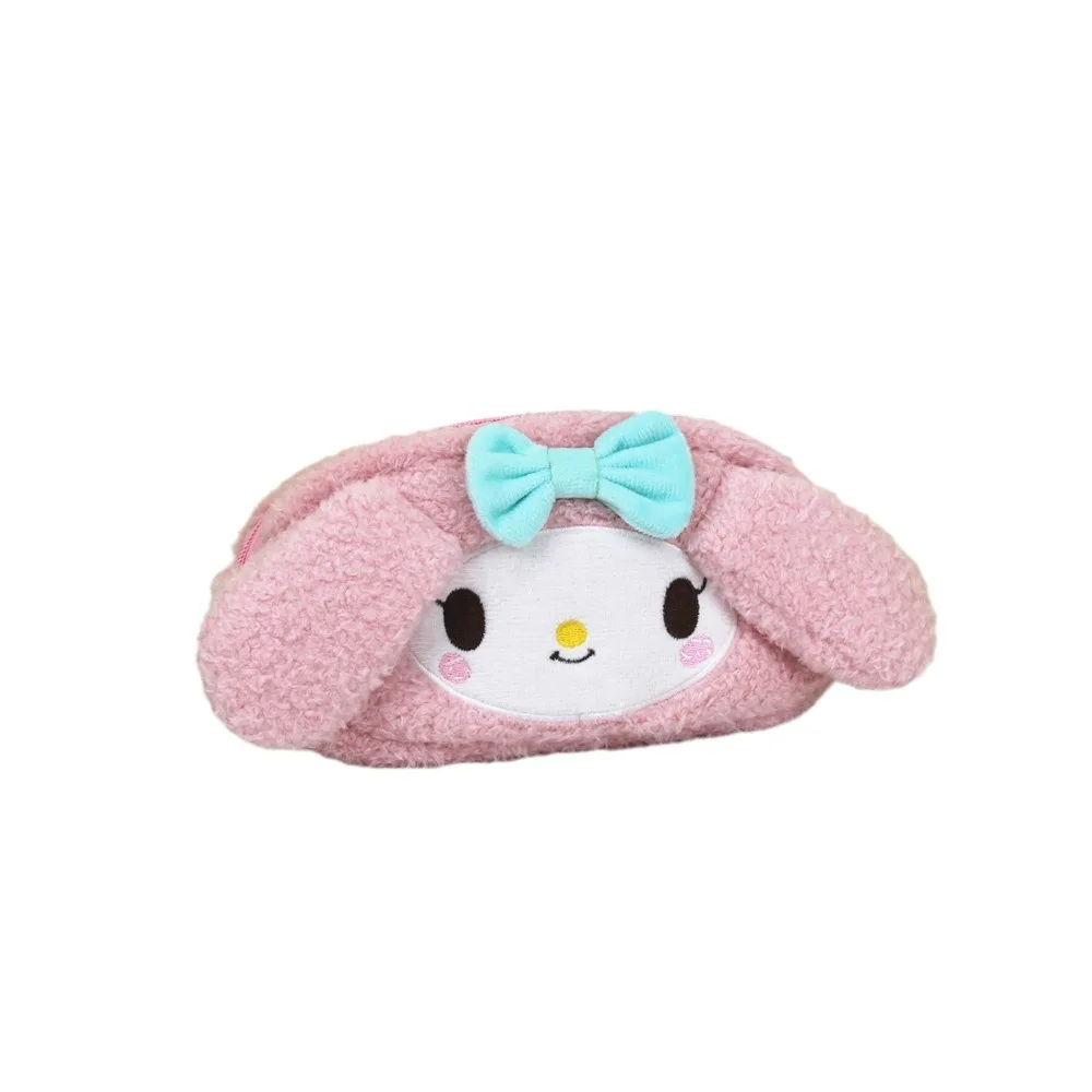 Cartone animato Sanrio My Melody Cinnamoroll Borsa in peluche Kawaii Anime Kuromi Borsa per cosmetici in peluche Astuccio per studenti Regalo di compleanno per ragazze