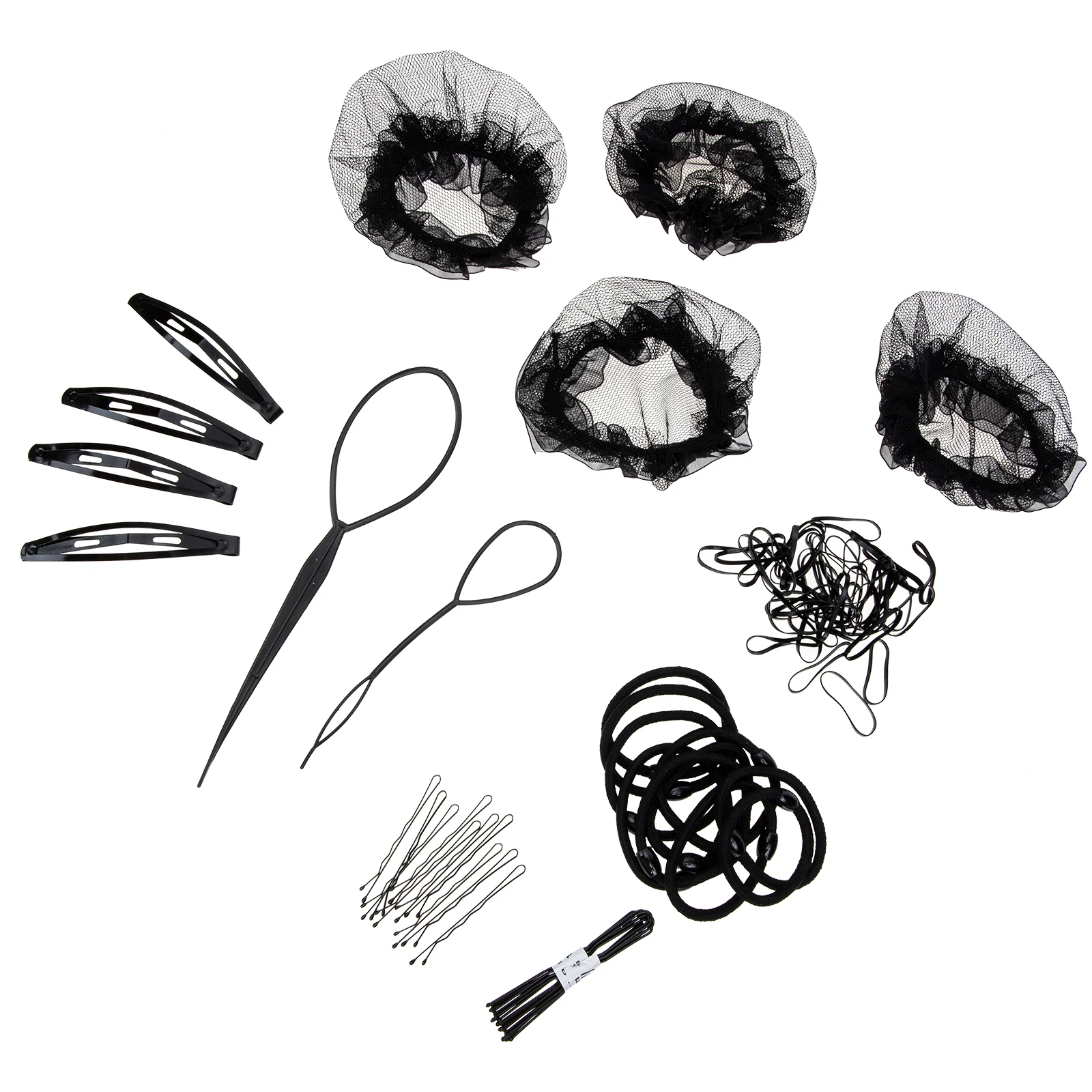 

1Set Durable Nylon Stainless Steel Hair Nets Set for Elegant Buns Dance Competition Styling Hair Nets for Women