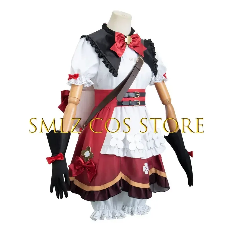 

Game witch Klee cosplay costume anime impact cosplay lolita dress suit woman with hat Halloween party uniform clothing