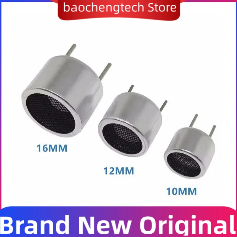 10 szt. 40KHZ 16mm 12mm 10mm czujnik ultradźwiękowy 40KHZ odbiornik nadajnik R i T TCT40-16T/R czarna metalowa powłoka — zdjęcie 2