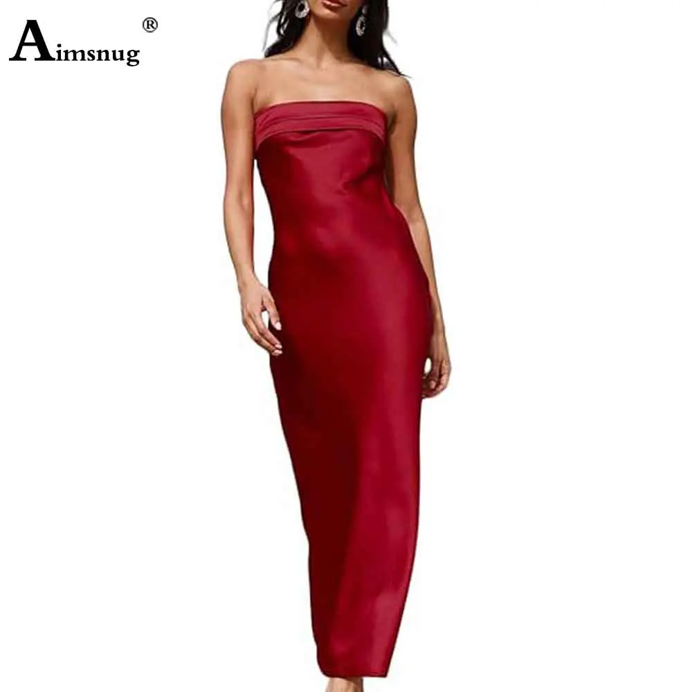 Aimsnug Boho Solidna Biała Czerwona Prześwitująca Cienka Damska Sukienka Odkrywająca Ramiona Imitacja Jedwabiu Szaty 2025 Damskie Sukienki Długości Do Kostek