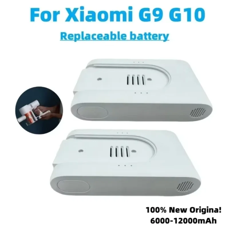 

NEW 25.2VRechargeable lithium ion Battery Pack 12000mAh for Xiaomi Mijia G9 G10 Wireless Vacuum Cleaner 12000mAh Accessories
