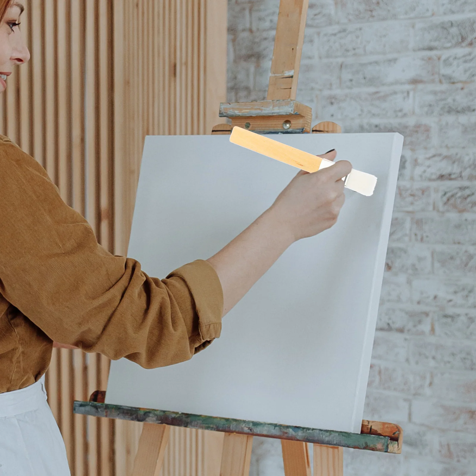 

6Pcs Oil Painting Brushes Fine Detail Wood Handle Versatile Painting Brush Set for Acrylic Watercolor Gouache Artist Supplies