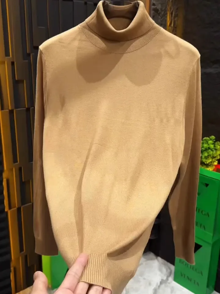 

Высококачественный мужской вязаный свитер с высоким воротом, модный, универсальный, премиум-класса, зимний, повседневный, стандартного кроя, с длинными рукавами