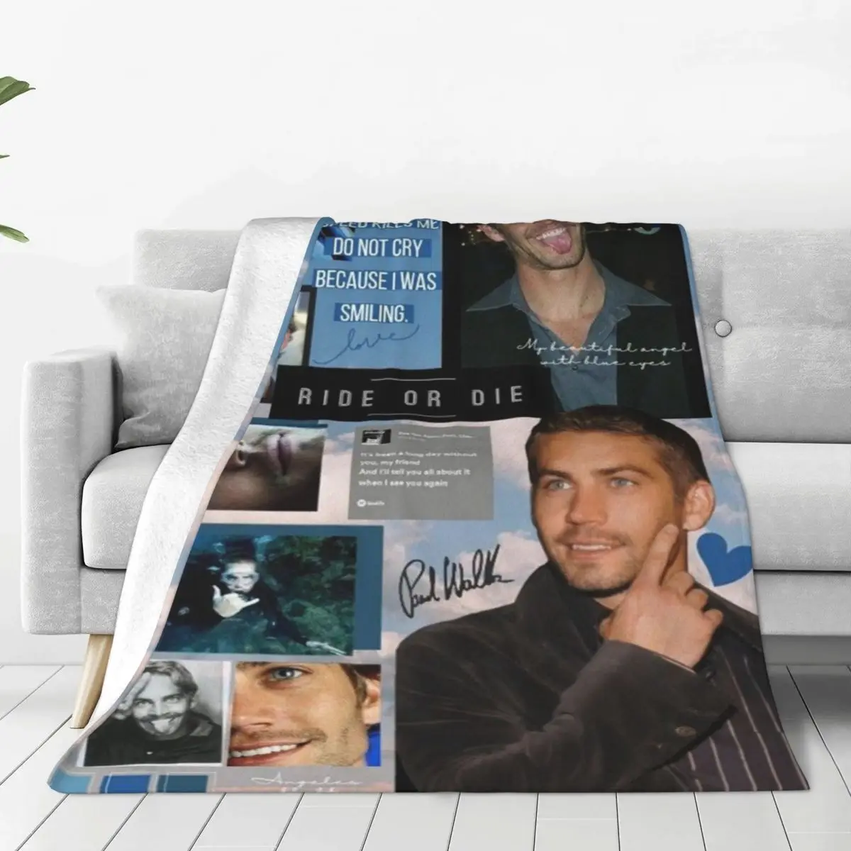 Paul Walker Actor Blankets Velvet Print Fast And Furious Portable Soft Throw Blanket for Bedding Outdoor Bedspread