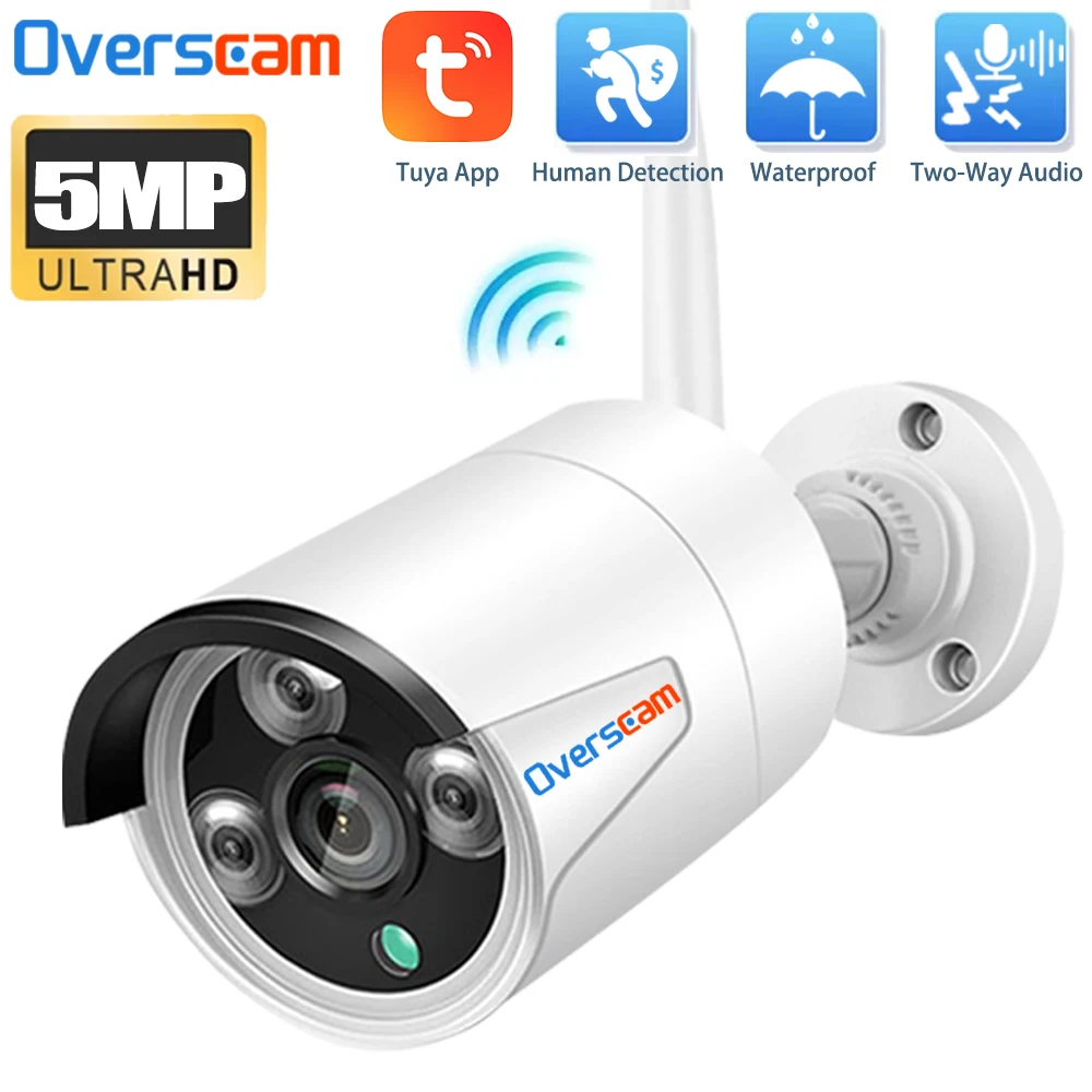 

5MP Tuya Smartlife Home Audio Record CCTV IP Camera Outdoor IR Night Vision IP66 Waterproof Bullet Security Surveillance Camera