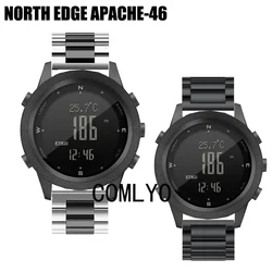 For NORTH EDGE APACHE-46 DESERT Smart Watch Strap Stainless Steel Metal Band Bracelet Men Belt