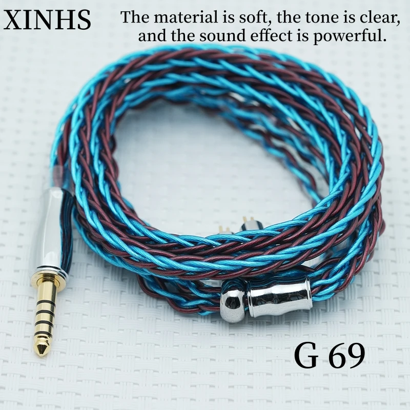 XINHS G69 8-Kern Hochreines Einkristall-Kupfer-Mischkabel für IEM-Upgrade, kompatibel mit QDC, XueTao, Azure Dragon Kopfhörern – Detail 1