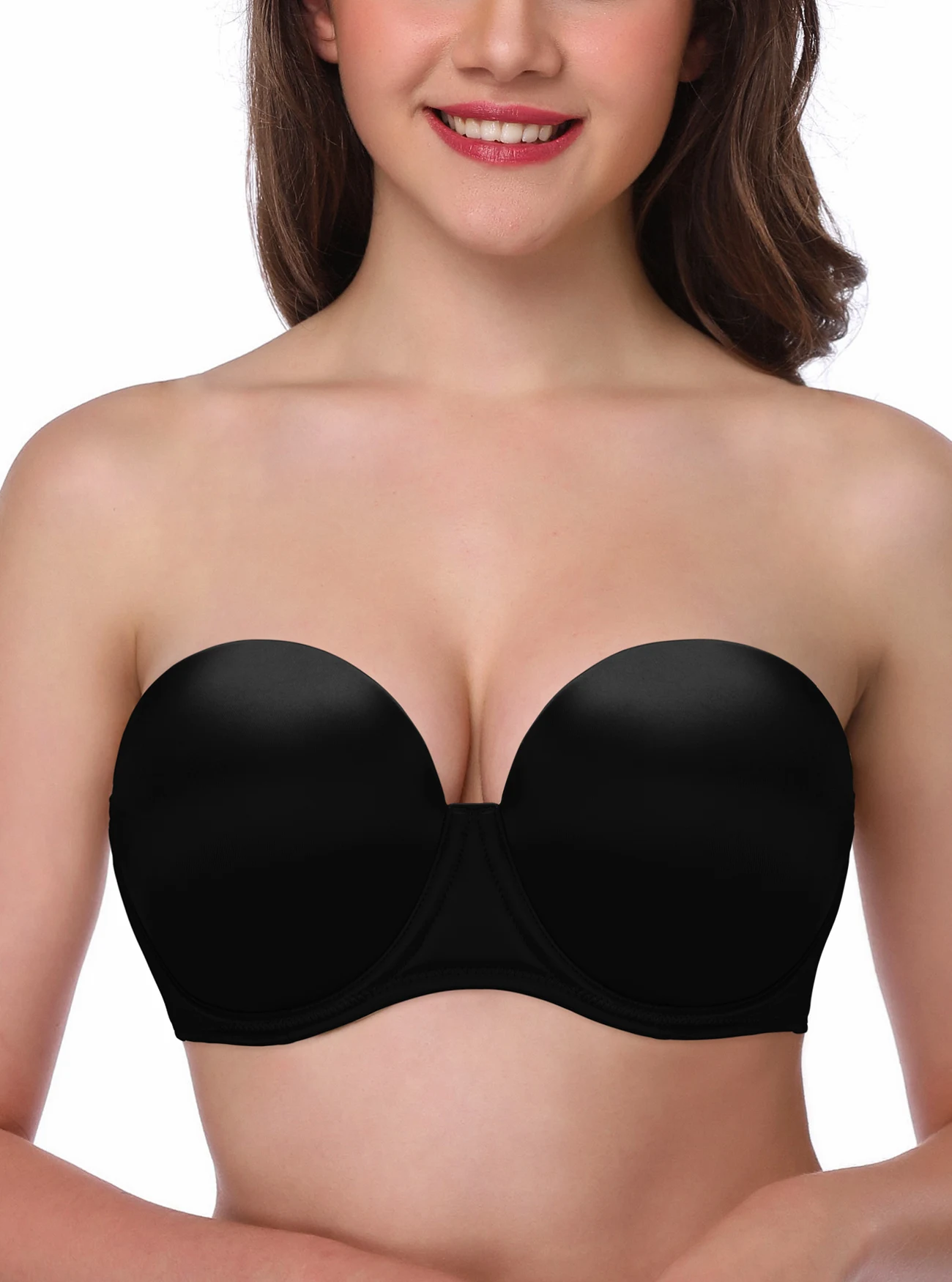 

Strapless Bra Full Cup Bra for Women Convertible Multiway Anti-Slip Lift Underwire Bra Plus Size