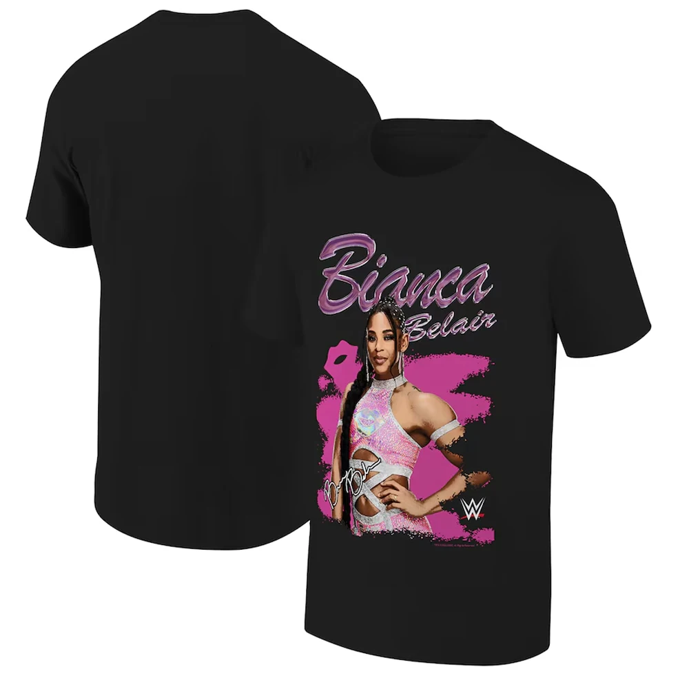 2024 Mens WWE T ShirtBianca Belair Ripple Junction Pose Cotton T-Shirt Youth Kids Wrestling Fans Must Have Unisex Tee