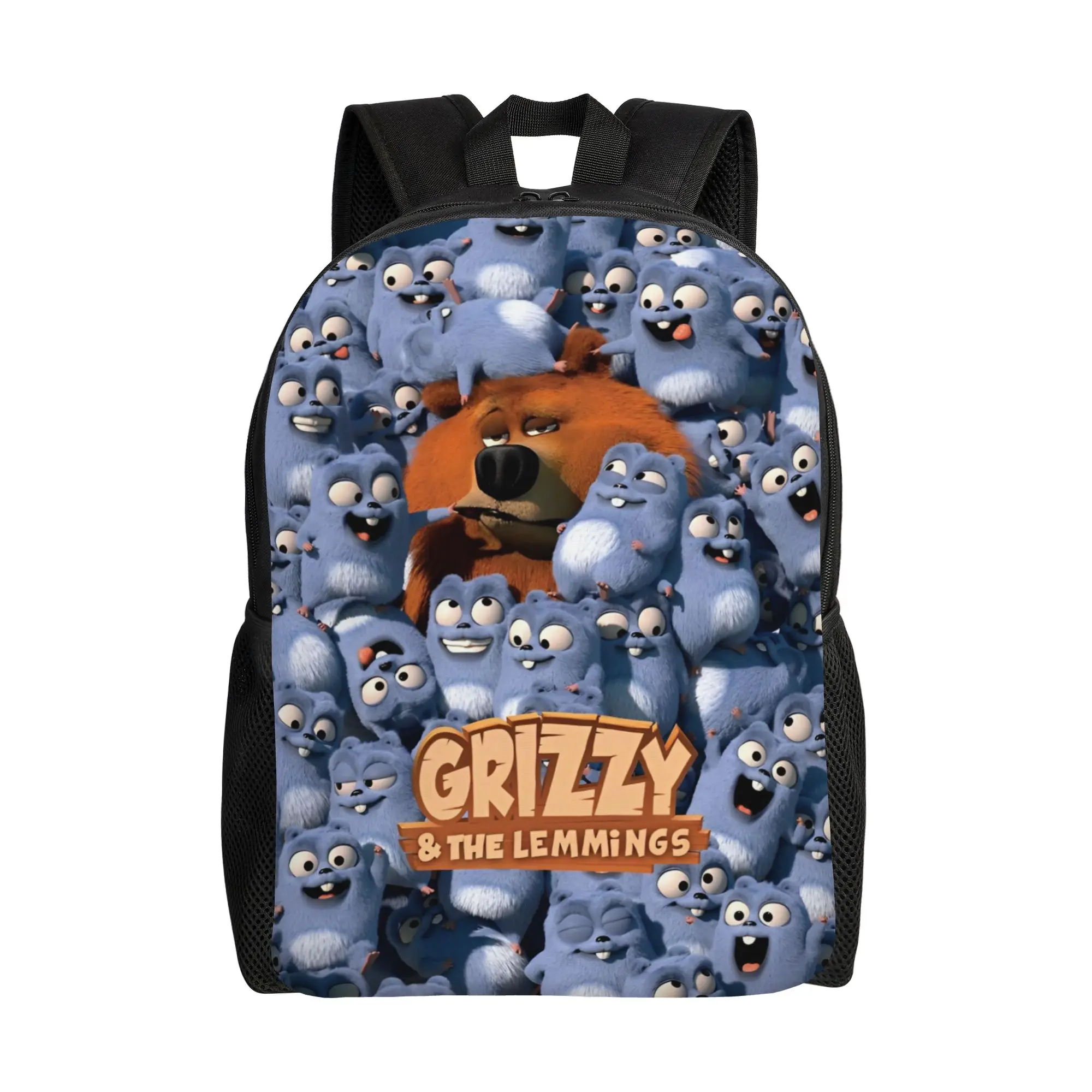 

Классический рюкзак Grizzy Cartoon Anime с карманом, студенческий деловой рюкзак для мужчин и женщин, холщовые сумки для колледжа