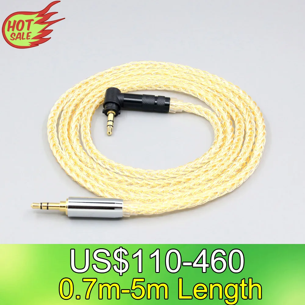 

LN008488 8 Core 99% 7n Pure Silver 24k Gold Plated Earphone Cable For Fostex T50RP Mk3 T40RP T20RP Mk2 Dekoni Audio Headphone