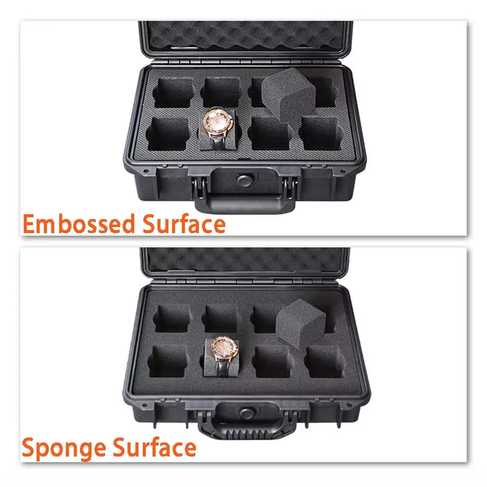 Shockproof Plastic Watch Case 2/6/8/12 Slot Impact Resistant Safety Watch Box With Foam Lining for Travel & Daily Storage