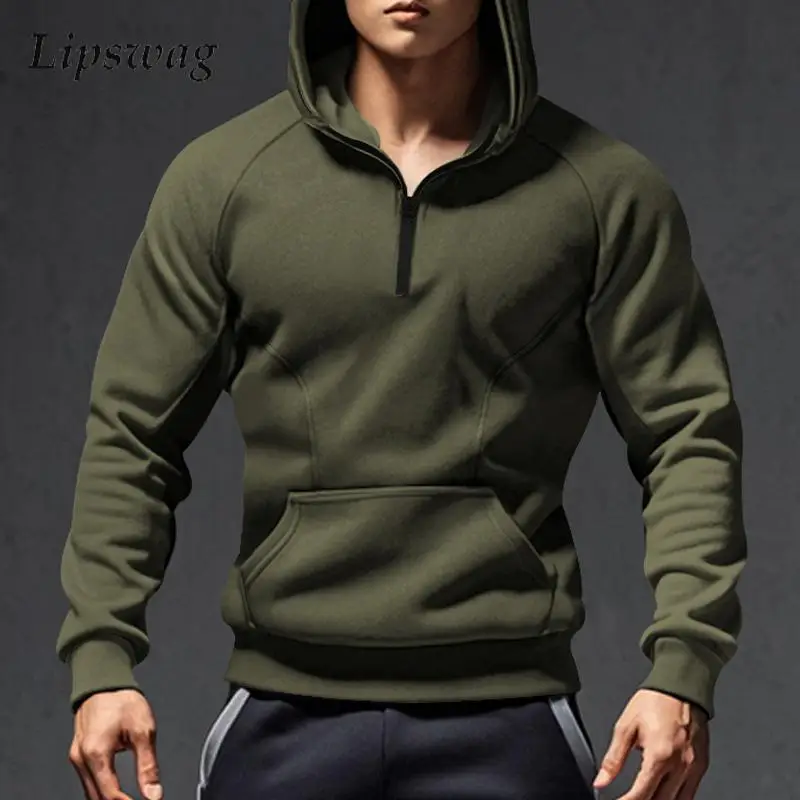 

2024 Autumn Fleece Lining Hooded Sweatshirts Mens Trendy Contrast Color Patchwork Hoodies Men Vintage Loose Hoodie Streetwear