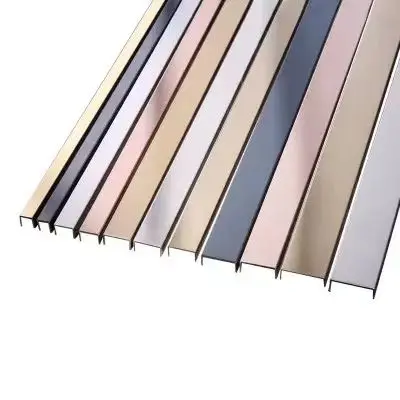 الفولاذ المقاوم للصدأ الزخرفية T شكل قطاع معدني الفولاذ المقاوم للصدأ بلاط تقليم الملف الشخصي بلاط الملحقات المعدنية