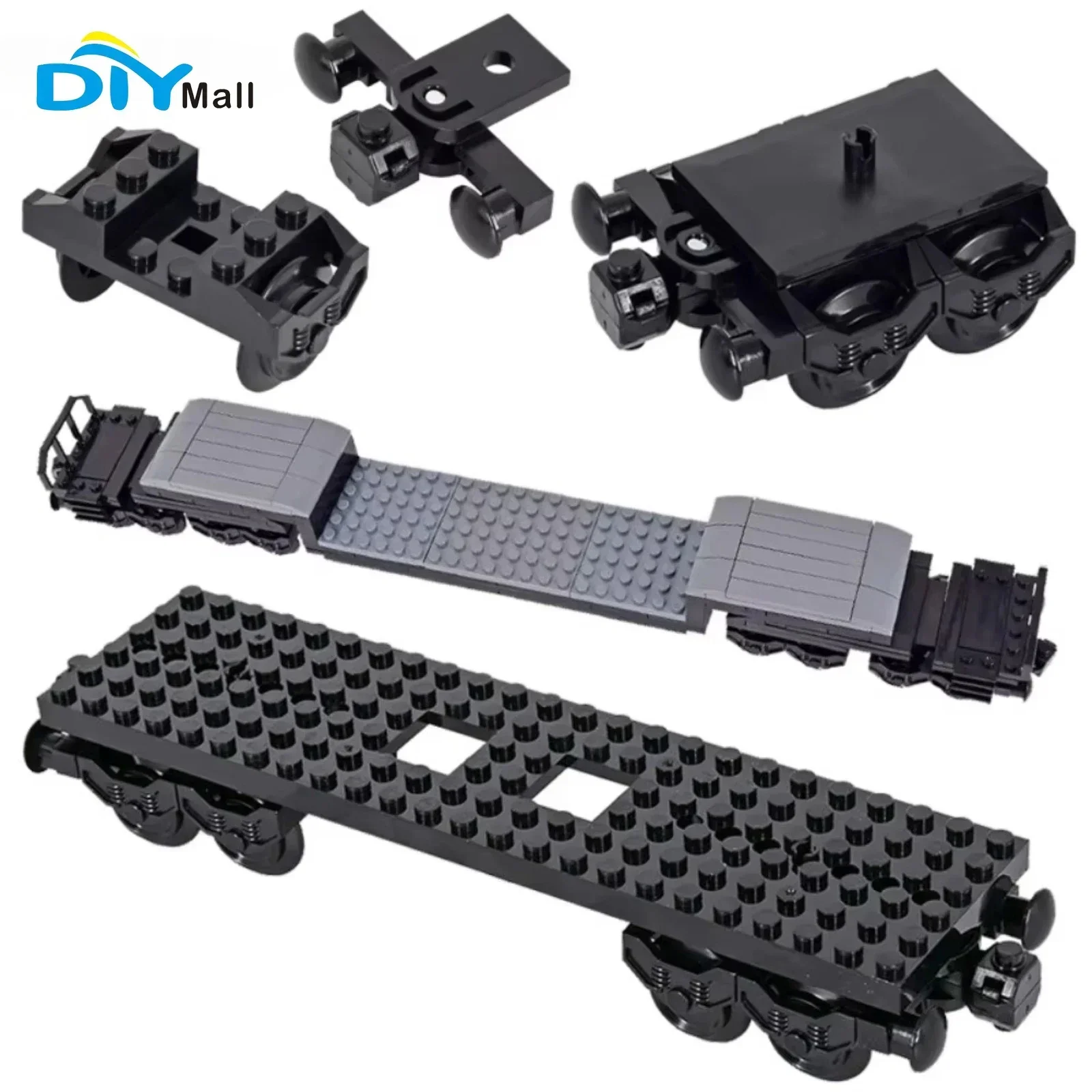 MOC City Creative Idea Train Base Wheel Carriage Building Blocks Bricks Assembled DIY Toys for Kids Christmas Gifts