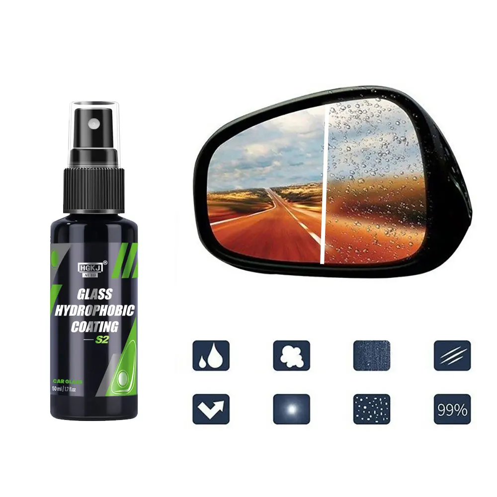 Water Repellent Spray HGKJ 2 Anti Rain Coating For Car Glass Hydrophobic Anti-rain Liquid Windshield Mirror Mask Auto Chemical