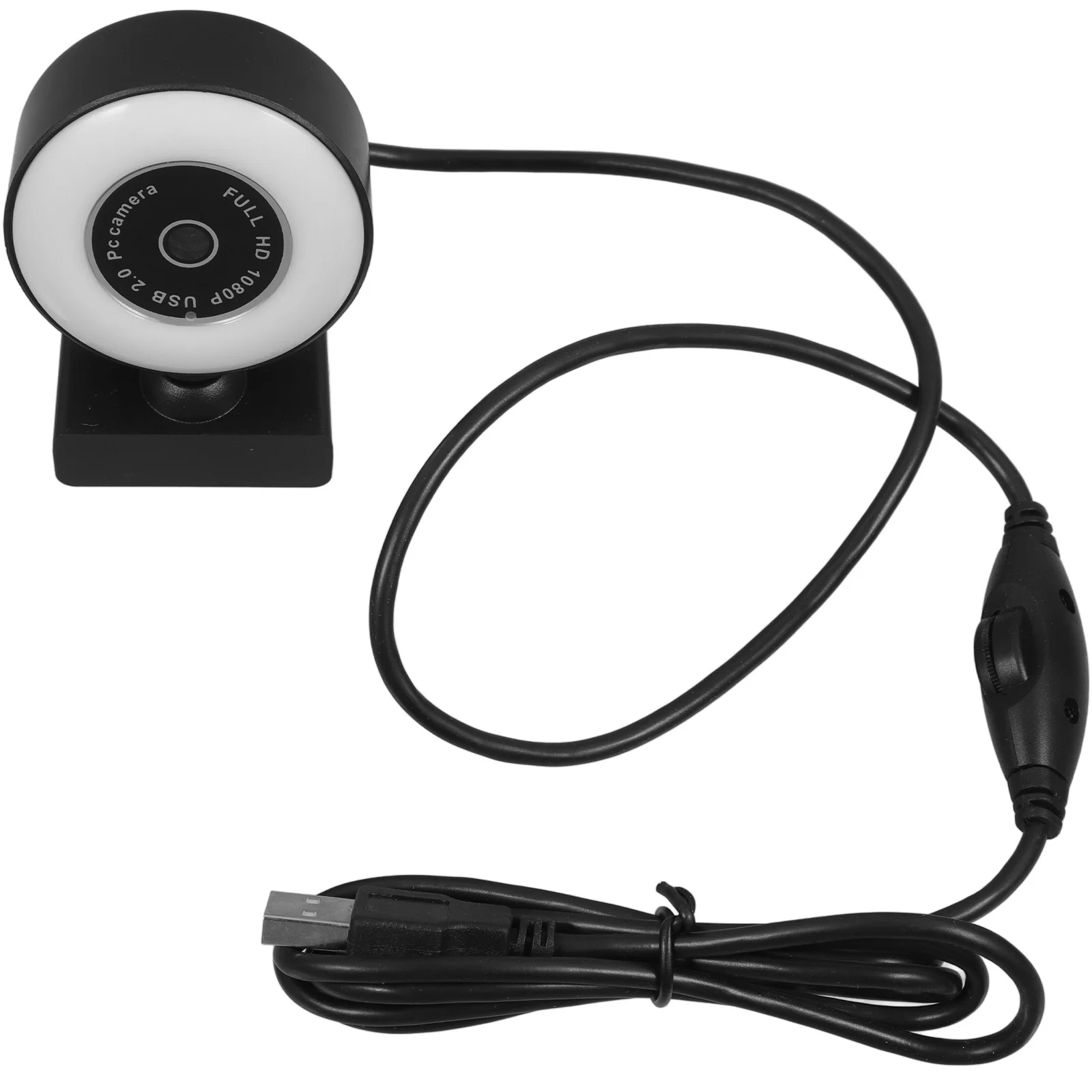 

1080P Live Streaming Webcam USB Computer Camera with Ring Light High Definition Driver-Free Plug and Play Built-in Noise