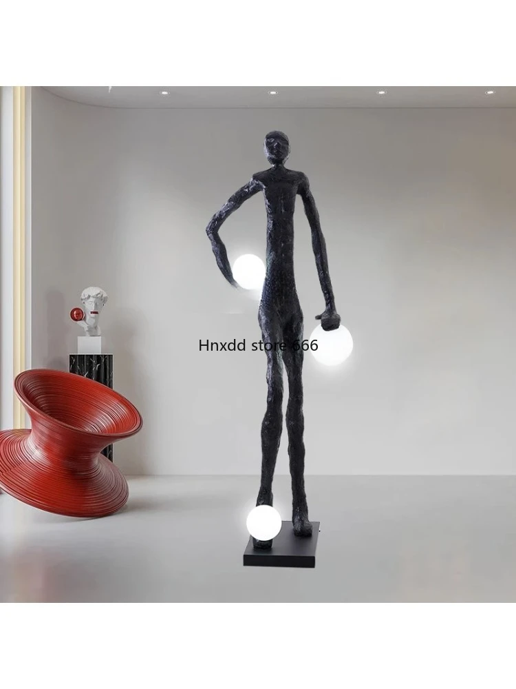 Nordic Sculpture Humanoid Figure Football Floor Lamp Hotel Mall Exhibition Hall Decoration Creative Designer Decorative Lamps