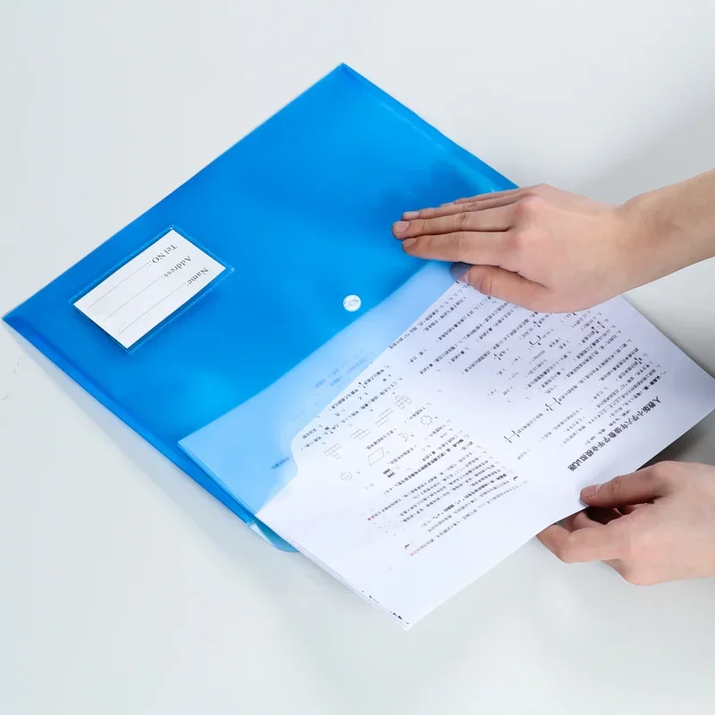 5pcs Portable For Documents Lightweight Expanding Wallet Home Office Snap Button PP Multifunctional File Folder A4 Size Storage