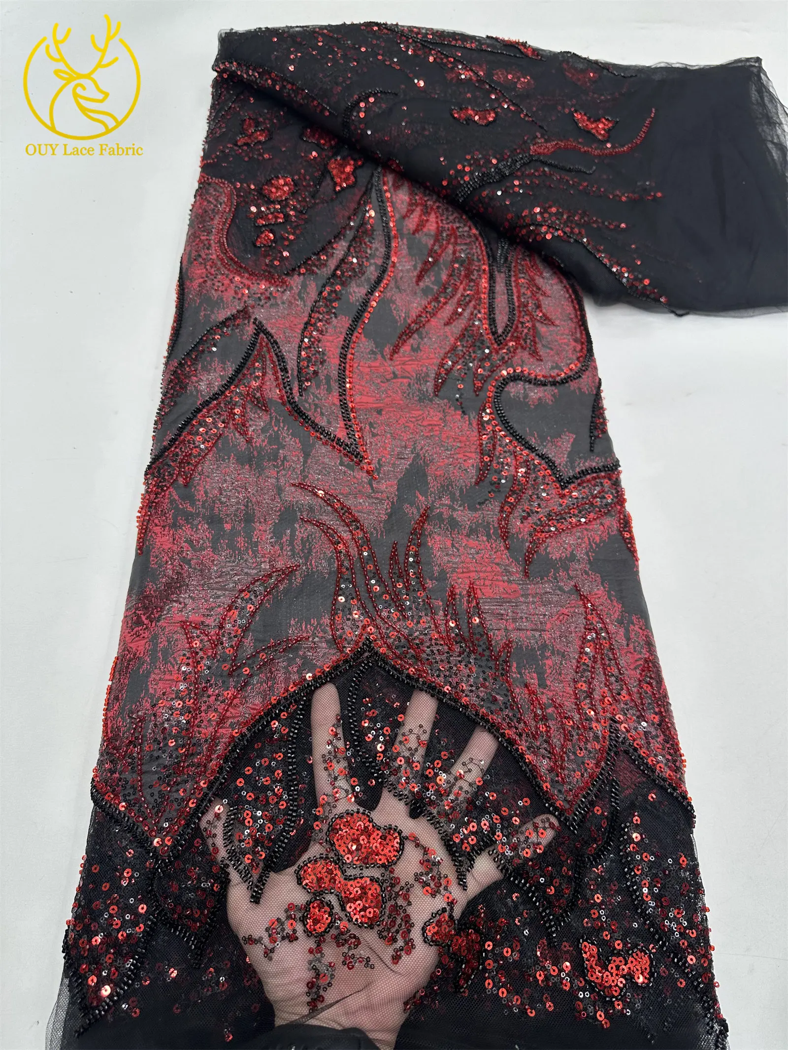 Роскошная французская нигерийская вышитая бисером синяя кружевная ткань для жениха, 5 ярдов, африканская кружевная ткань с блестками для свадебных платьев