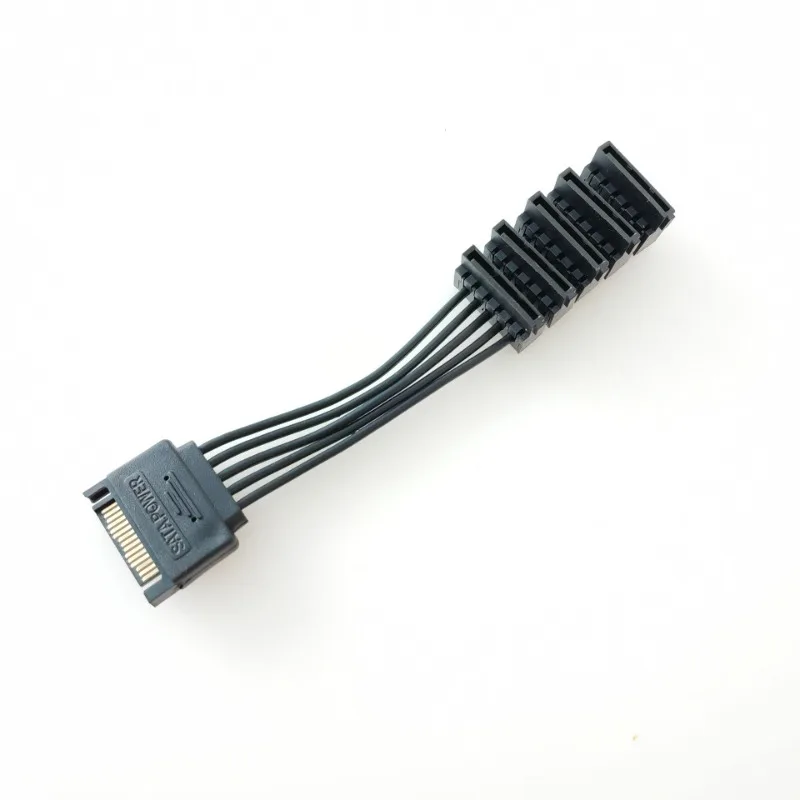 Cable de disco duro SATA de fuente de alimentación, Cable de expansión Ultra corto de 1 a 5 PSU, 18awg, 11cm