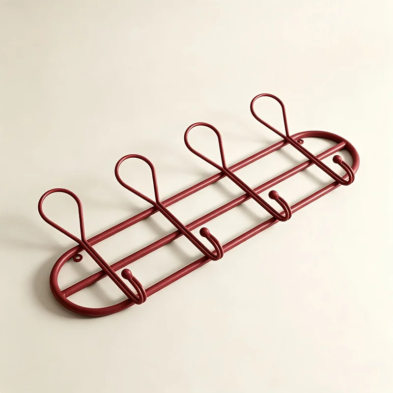 4 Hooks Metal Wall Mount Coat Rack, Heavy Duty Decorative Wall Hooks for Entryway Bedroom Bathroom, Multifunctional Wall Hanging