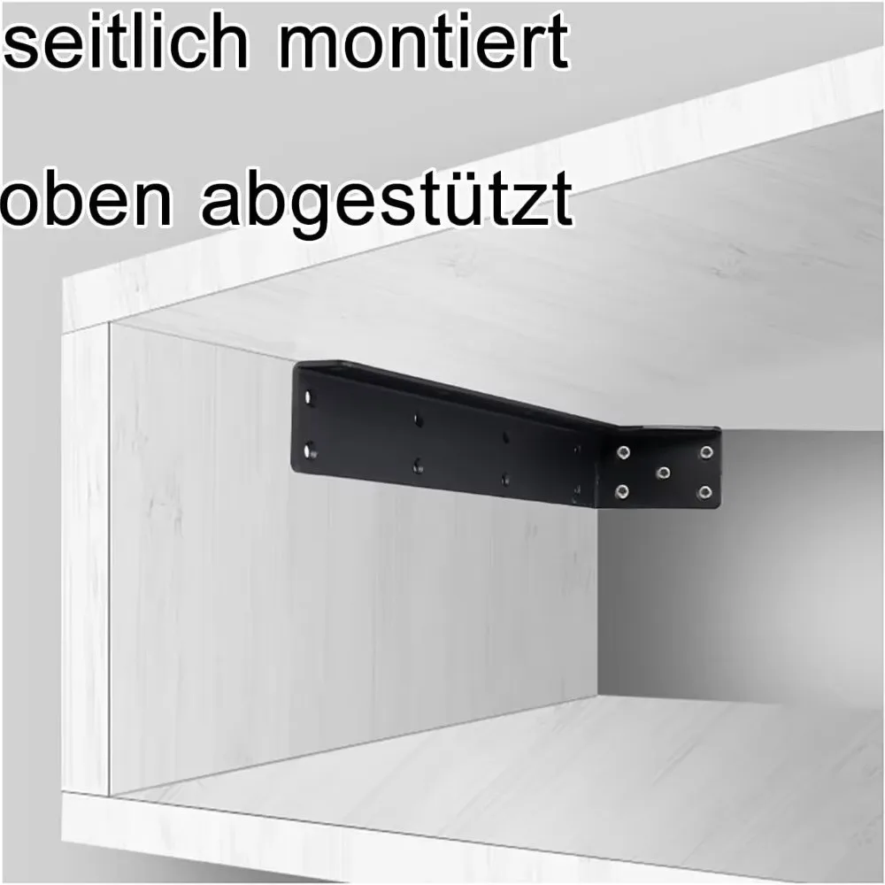 1 Pair 90 Degree L-Shaped Corner Brackets Multi-size Wall Mount Floating Shelf Support Bracket Black Corner Brace Wall Mount