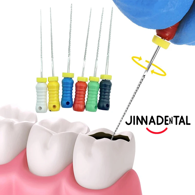 

6 шт./кор., стоматологические K-файлы, эндодонтические файлы, эндодонтические файлы для корневых каналов, стоматологические эндодонтические наконечники из нержавеющей стали, инструменты