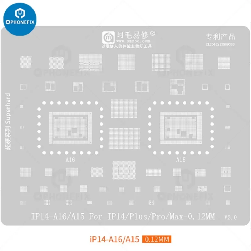 Stencil Reballing a strato medio AMAOE per iPhone 14 14Plus 16 Pro Max A15 A16 A18 CPU Nand memoria Flash IC saldatura maglia d\'acciaio