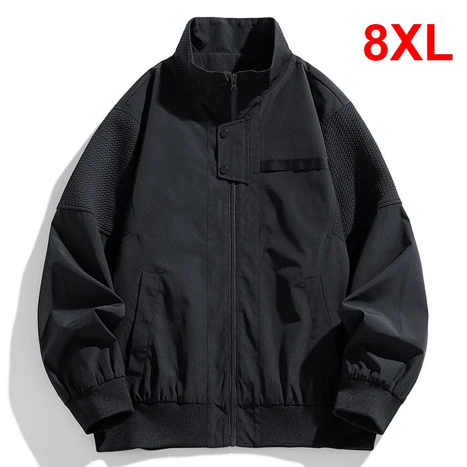 

Spring Autumn Multi-pocket Cargo Jacket Men 8XL Plus Size Jackets Coats Fashion Casual Windbreaker Stand Collar Camp Jacket Male