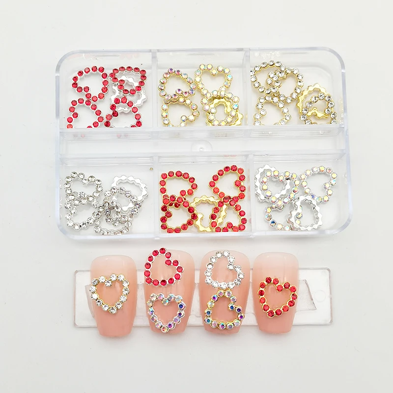 30 Stück Rosa Nagelcharms Legierung Strass 3D Stern Schmetterling Herz Kreuz Edelstein Nägel Kristall Diamant Nagelkunst Dekoration Zubehör
