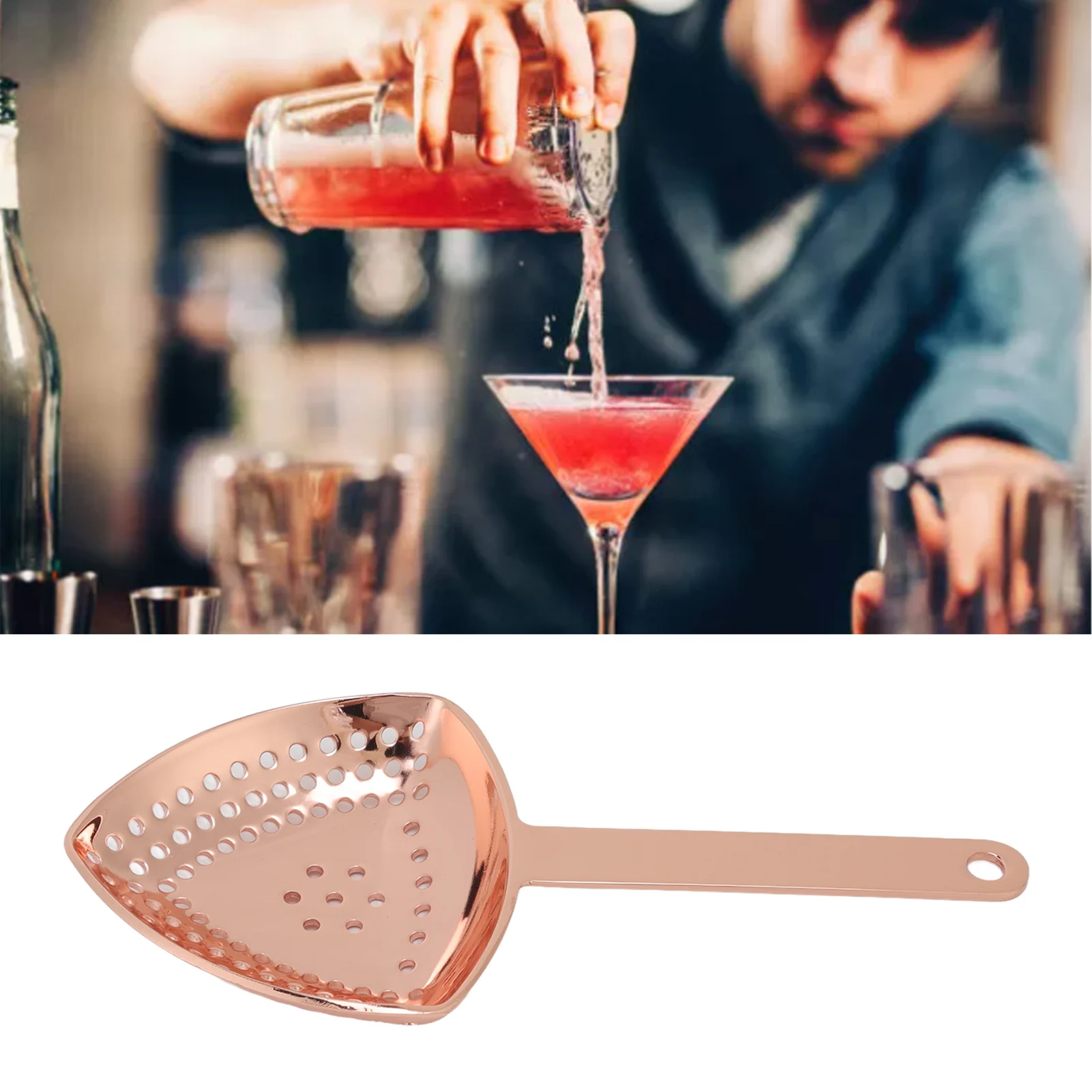 Bar Strainer Hand Stress Reduction Cocktail Strainer Triangular Decorative Stainless Steel For Kitchen Bar Home
