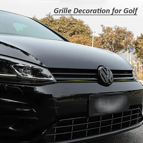 गोल्फ़ 7 7.5 आरलाइन कार ग्रिल के लिए 2/3 पीस, VW के लिए सजावटी, चमकदार काला लोगो कवर अप ग्रिल स्ट्रिप्स, कार स्टिकर, ऑटो एक्सेसरीज़ 8 best sales आरलाइन लोगो vw - №2