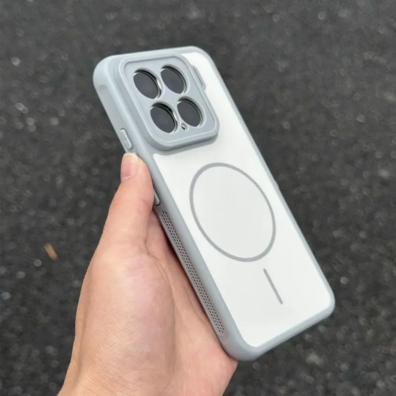 

Color Block Magnetic Case for Xiaomi 14 15 17 17 Pro Max 15 Pro Heat Dissipation Bumper Shockproof Protective Cover