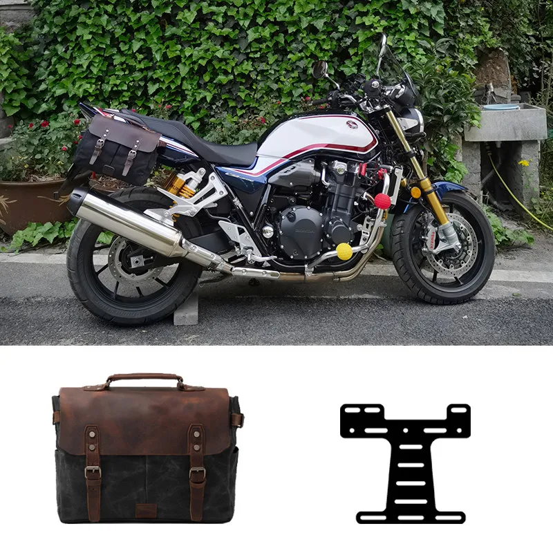 【Premium】For Honda CB1300 side bag motorcycle modification accessories retro cowhide riding motorcycle saddle tail hanging bag