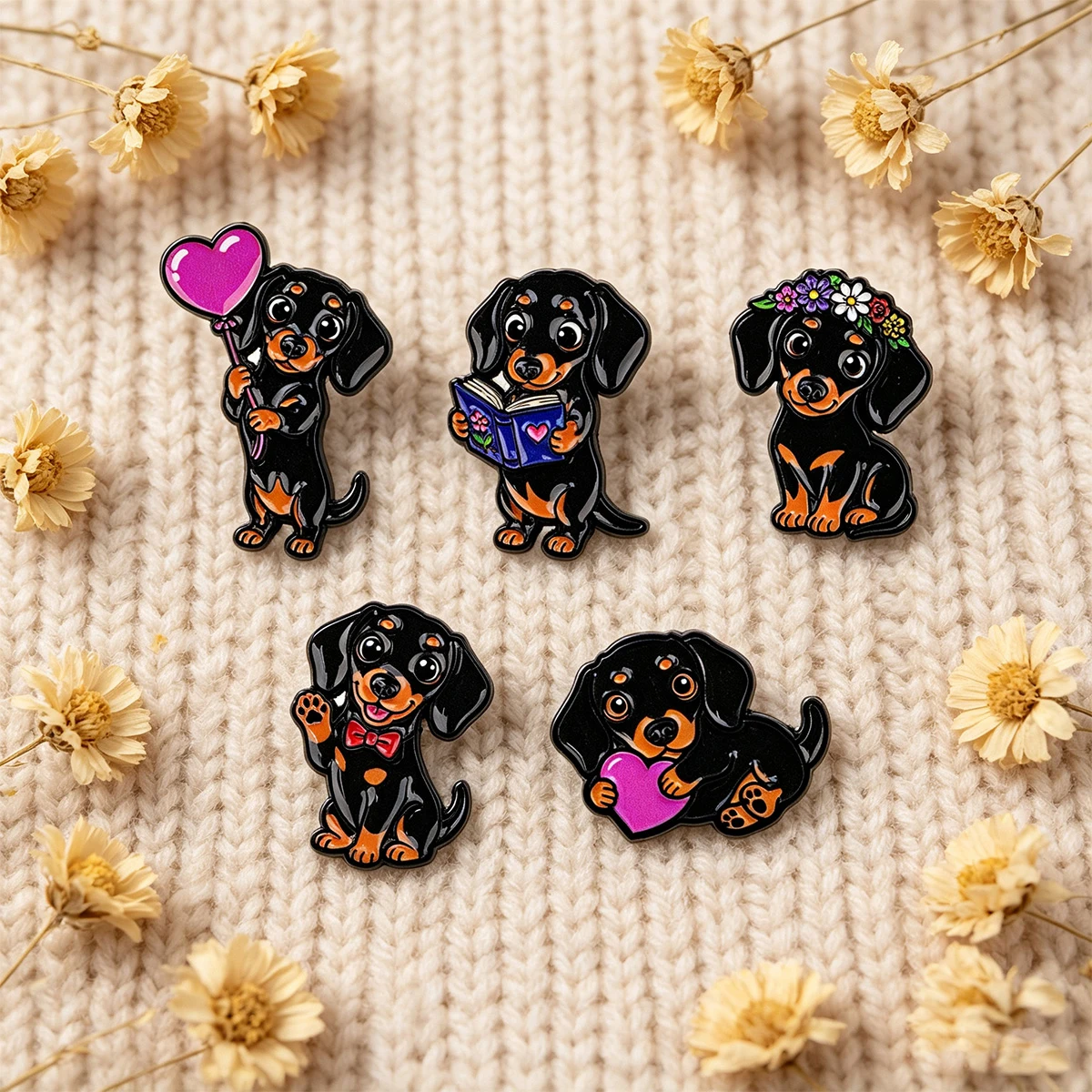 Cute Dachshund Dog Enamel Pins - Office Furniture Brand ulasan dan harga
