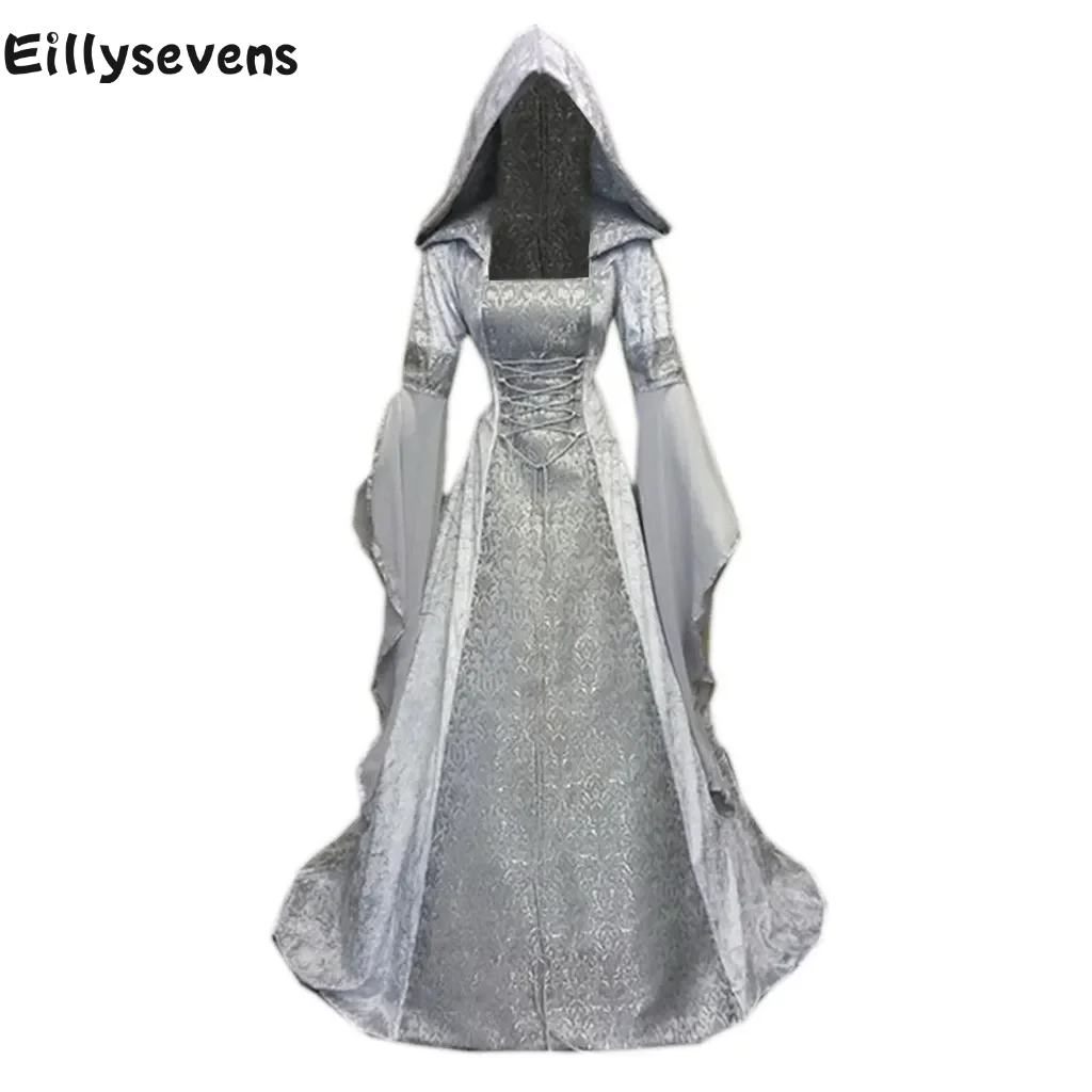 

Women's Floor Length Dress Hooded Gothic Dresses Halloween Long skirt traf Ghost Costume Sexy Ghost Bride Cosplay clothing