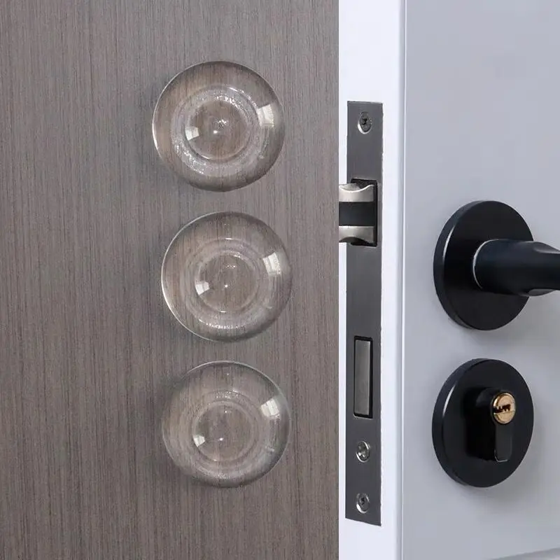 Rodada transparente de silicone macio antiderrapante porta rolha silenciador protetor de parede auto-adesivo maçanetas pára-choques plugue protetor