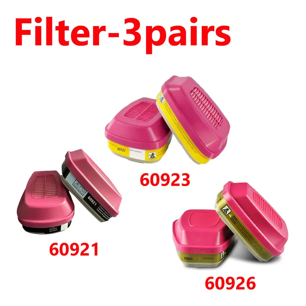 60926, 60923, 60921 - Multi-Gas/Vapor Cartridge/Filter with P100 Protection for Organic Vapors Gas Mask Filter Box Accessories