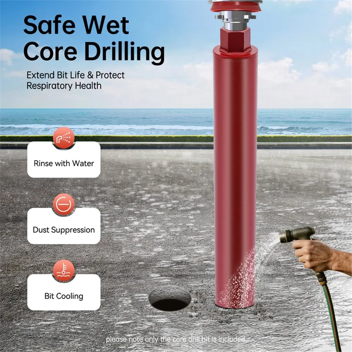 【Tools & Parts】 Core Drill Bit 63/76/112MM for Dry/Wet Concrete Core Drilling, Handheld Tool 63mm