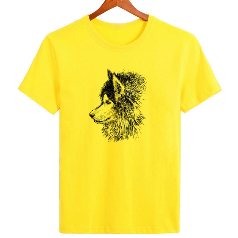 Cute Dog Husky Print T-shirt Animal series funny Tops for men Brand Premium Comfortable Shirt