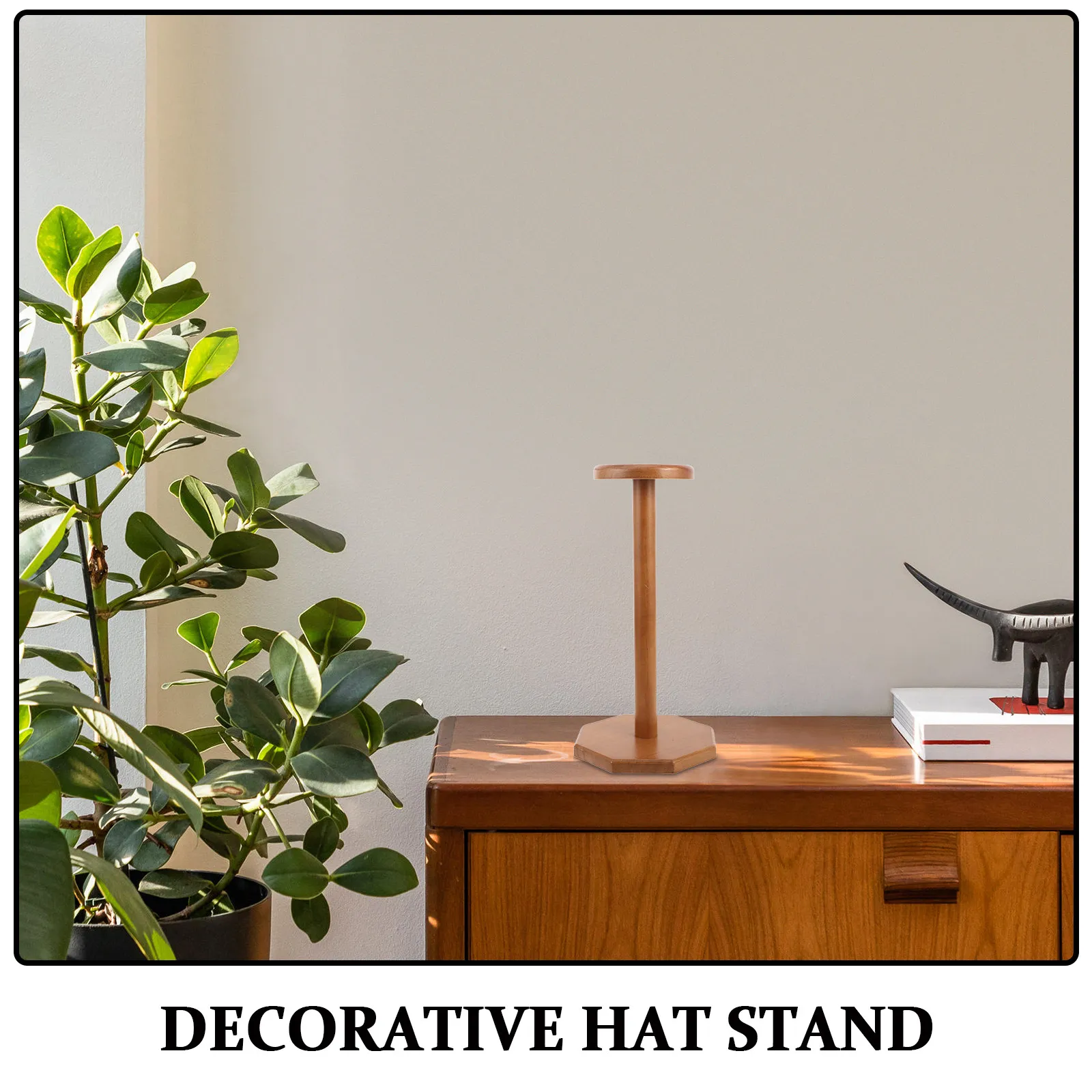 Solid Wood Hat Display Stand Cowboy Hat Holder Rack 13 Inch Tabletop Cap Organizer Holder for Home Store